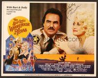 7j047 BEST LITTLE WHOREHOUSE IN TEXAS signed LC #1 '82 by Burt Reynolds, who's with Dolly Parton!