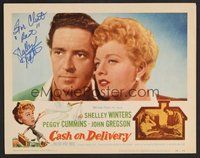 7j051 CASH ON DELIVERY signed LC #1 '56 by Shelley Winters, who's close up with John Gregson!
