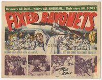 7j055 FIXED BAYONETS signed TC '51 by Gene Evans, directed by Samuel Fuller, cool art of Korean War!