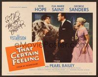 7j074 THAT CERTAIN FEELING signed LC #3 '56 by Bob Hope, who's with Eva Marie Saint & Sanders!