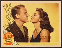 7j075 THRILL OF A ROMANCE signed LC #7 '45 by Van Johnson, who's about to kiss sexy Esther Williams