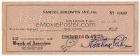 7j024 BUSBY BERKELEY signed canceled check '31 he was paid $16.45 by Samuel Goldwyn!
