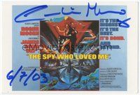 7j181 CAROLINE MUNRO signed postcard '03 on Bob Peak art from The Spy Who Loved Me!