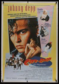 7j126 CRY-BABY signed Spanish '90 by Traci Lords, directed by John Waters, Johnny Depp