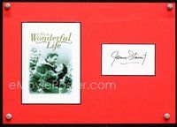 7j017 JAMES STEWART signed index card '90s matted with REPRO from It's a Wonderful Life!
