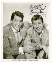 7j152 DEAN MARTIN/JERRY LEWIS signed 8x10 still '52 by BOTH, great close up smiling portrait!