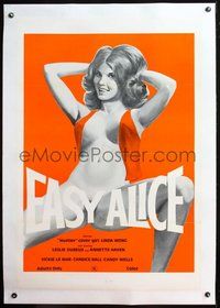 7k207 EASY ALICE linen 1sh '76 beyond outrageous art of near-naked Linda Wong in the title role!