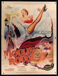 7k036 MOULIN ROUGE linen French 1p R50s best art of sexy French dancer kicking leg!