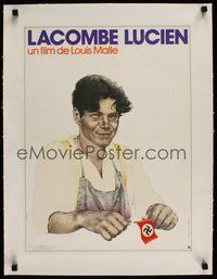 7k096 LACOMBE LUCIEN linen French 16x21 '74 directed by Louis Malle, French WWII Resistance!