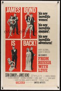 7k216 FROM RUSSIA WITH LOVE linen style B 1sh '64 Sean Connery is Ian Fleming's James Bond 007!
