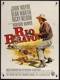 7k115 RIO BRAVO linen German R69 cool Jean Mascii artwork of John Wayne with rifle, Dean Martin!