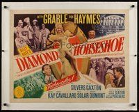 7k150 DIAMOND HORSESHOE linen 1/2sh '45 sexiest image of dancer Betty Grable in skimpy outfit!
