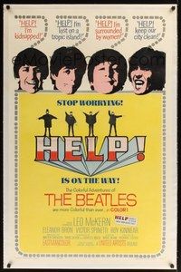 7k238 HELP linen 1sh '65 The Beatles, John, Paul, George & Ringo, rock & roll classic!