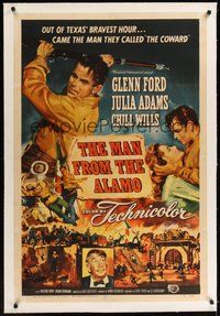 7k273 MAN FROM THE ALAMO linen 1sh '53 Boetticher, Glenn Ford was the man they called The Coward!