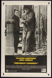7k275 MIDNIGHT COWBOY linen 1sh '69 Dustin Hoffman, Jon Voight, John Schlesinger classic!