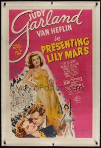 7k301 PRESENTING LILY MARS linen style C 1sh '43 great artwork images of elegant Judy Garland!