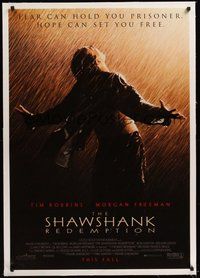 7k314 SHAWSHANK REDEMPTION linen advance 1sh '94 Tim Robbins, written by Stephen King!