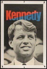 7k047 ROBERT F KENNEDY FOR PRESIDENT linen campaign poster '68 he would have won had he lived!