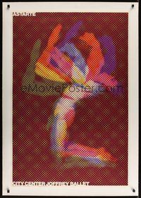 7k062 ASTARTE linen Swiss ballet poster '60s cool ballet dancers in motion by Herbert Migdoll!