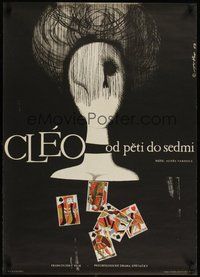 7m134 CLEO FROM 5 TO 7 Czech 23x33 '63 Agnes Varda's classic Cleo de 5 a 7, strange art!