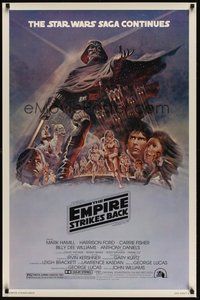 7m059 EMPIRE STRIKES BACK purple style B 1sh '80 George Lucas sci-fi classic, cool art by Tom Jung!