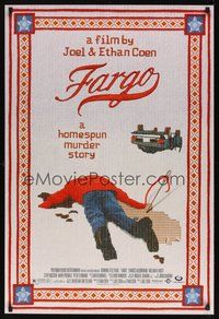 7m096 FARGO DS 1sh '96 a homespun murder story from the Coen Brothers, great image!