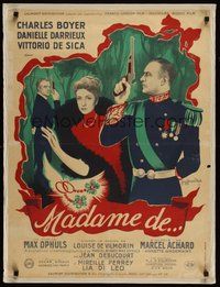 7m108 MADAME DE French 23x32 '53 Max Ophuls, art of Charles Boyer & Darrieux by Guy Gerard Noel!