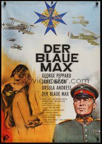 7m142 BLUE MAX German '66 WWI fighter pilot George Peppard, James Mason, cool different art!