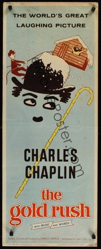 7m062 GOLD RUSH insert R59 Charlie Chaplin classic, world's great laughing picture, cool art!