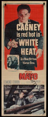 7m073 WHITE HEAT insert '49 classic full-length image of red hot James Cagney as Cody Jarrett!