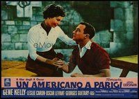 7m213 AMERICAN IN PARIS Italian photobusta R63 Gene Kelly with sexy Leslie Caron!