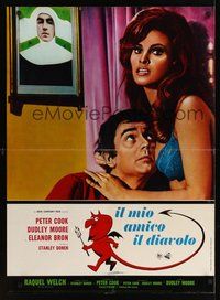 7m206 BEDAZZLED Italian lrg pbusta '68 classic fantasy, Dudley Moore & sexy Raquel Welch!