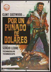 7m122 FISTFUL OF DOLLARS Spanish R73 Sergio Leone, cool different Jano art of Clint Eastwood!