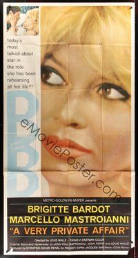 7p039 VERY PRIVATE AFFAIR 3sh '62 Louis Malle's Vie Privee, super c/u of sexiest Brigitte Bardot!