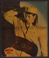7p003 MOROCCO jumbo LC '30 best close up of Legionnaire Gary Cooper about to stab someone!