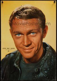 7p002 STEVE McQUEEN special French 15x21 '60s wonderful close portrait of The King of Cool!