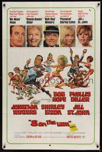 7r012 8 ON THE LAM 1sh '67 Bob Hope, Phyllis Diller, Jill St. John, wacky Jack Davis art of cast!