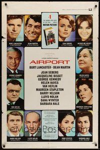 7r025 AIRPORT 1sh '70 Burt Lancaster, Dean Martin, Jacqueline Bisset, Jean Seberg!