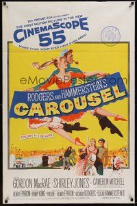 7r136 CAROUSEL 1sh '56 Shirley Jones, Gordon MacRae, Rodgers & Hammerstein musical!