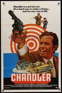 7r139 CHANDLER 1sh '71 Warren Oates, an easy way to die, cool car chase art!