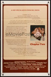 7r140 CHAPTER TWO 1sh '80 James Caan, Marsha Mason, written by Neil Simon!