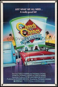 7r144 CHEECH & CHONG'S NEXT MOVIE 1sh '80 Tommy Chong, Cheech Marin, cool drive-in drug art!