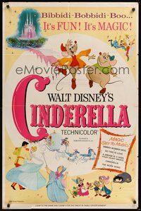 7r149 CINDERELLA style A 1sh R65 Walt Disney classic romantic musical fantasy cartoon!