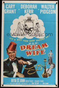 7r212 DREAM WIFE 1sh '53 great art of smoking Cary Grant & sexy Deborah Kerr!
