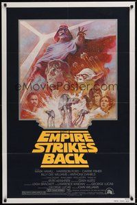 7r225 EMPIRE STRIKES BACK 1sh R81 George Lucas sci-fi classic, cool artwork by Tom Jung!