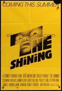 7r744 SHINING advance English 1sh '80 Stephen King & Stanley Kubrick horror, crazy Jack Nicholson!