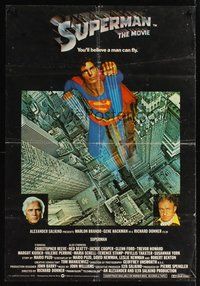 7r811 SUPERMAN English 1sh '78 comic book hero Christopher Reeve, Gene Hackman!