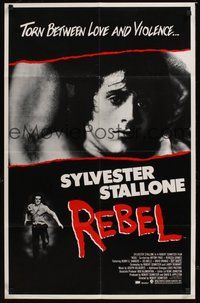 7r592 NO PLACE TO HIDE special 23x35 R80 cool close-up of young Sylvester Stallone!