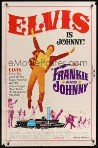7r279 FRANKIE & JOHNNY 1sh '66 Elvis Presley turns the land of the blues red hot!