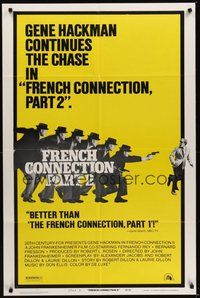 7r283 FRENCH CONNECTION II style D 1sh '75 John Frankenheimer, Gene Hackman aiming his revolver!